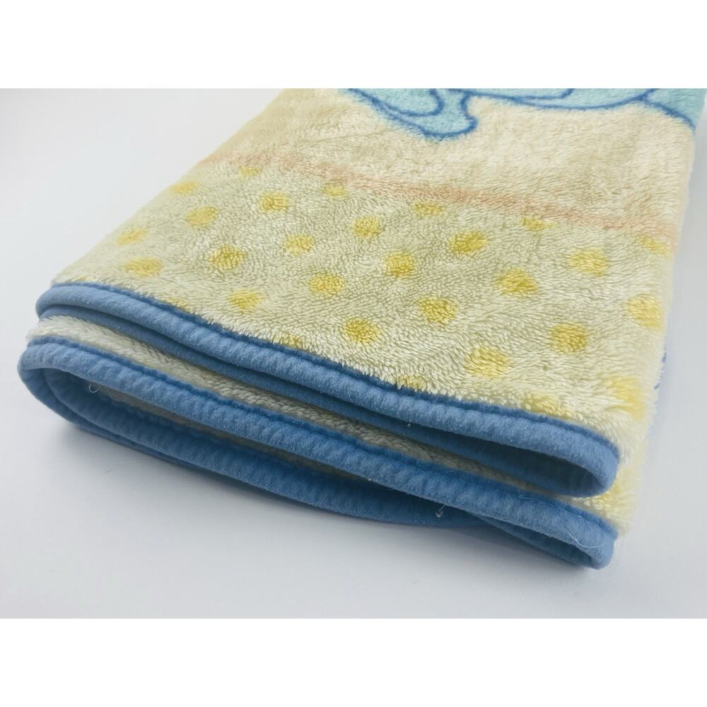 VTG Child of Mine Baby Blanket Yellow Blue Teddy 2 Bear Bird Sun Plush Throw Sof - Picture 6 of 16